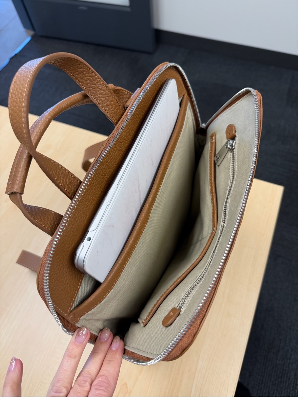 Quince Brown Leather Backpack NWOT - Picture 11 of 11